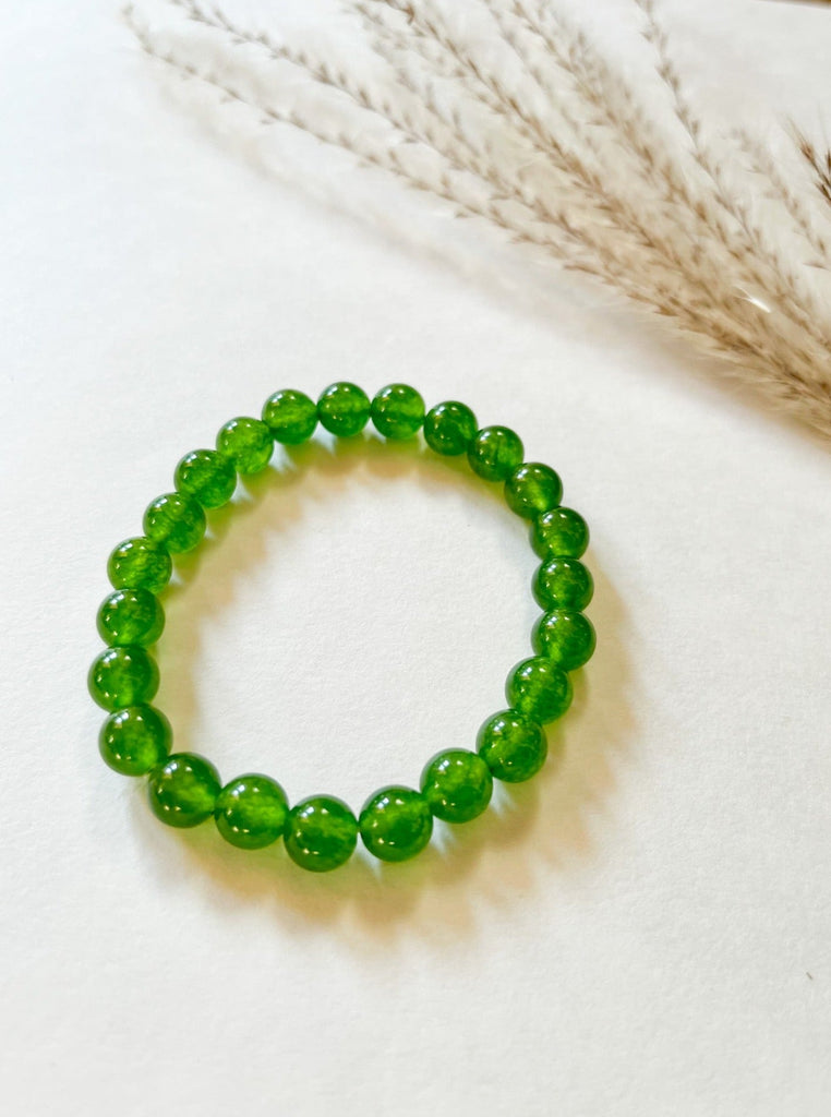Green Jade Stone Bead Bracelet
