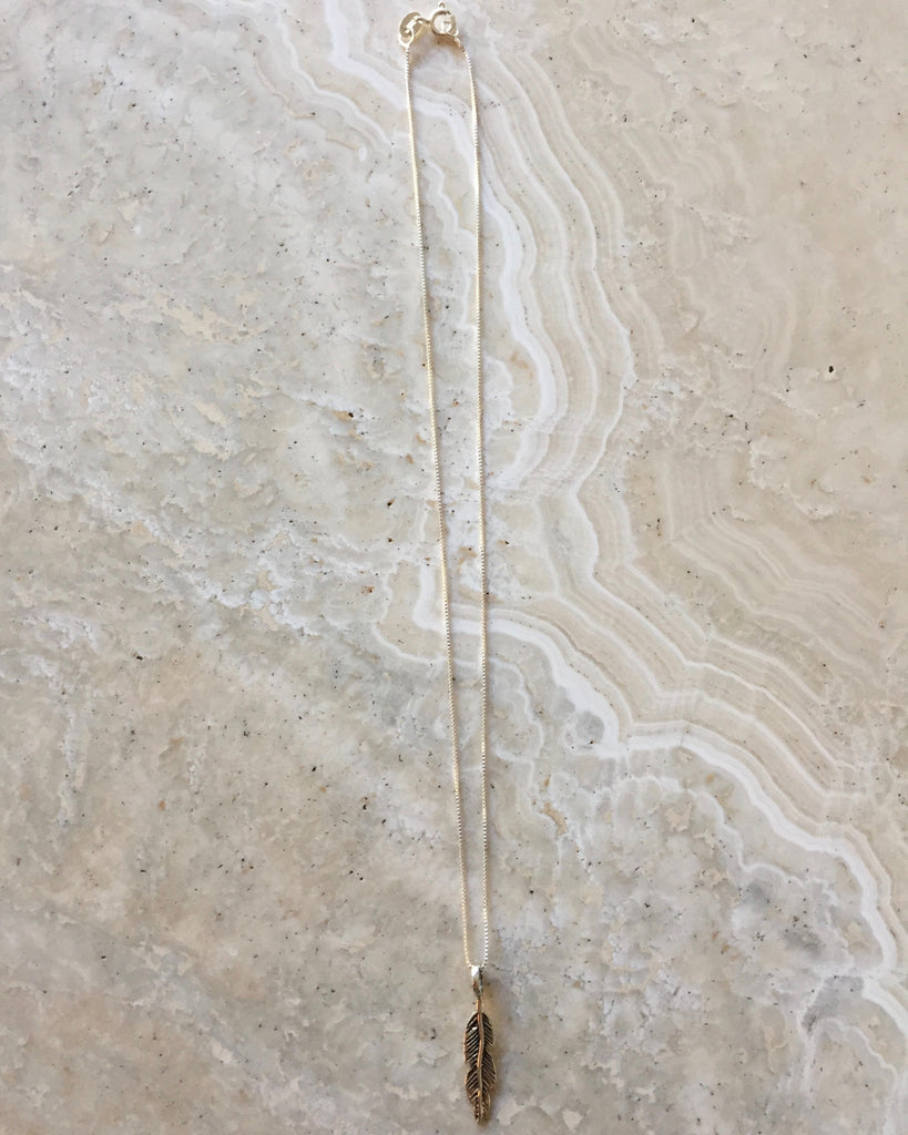 Sterling Silver Feather Necklace