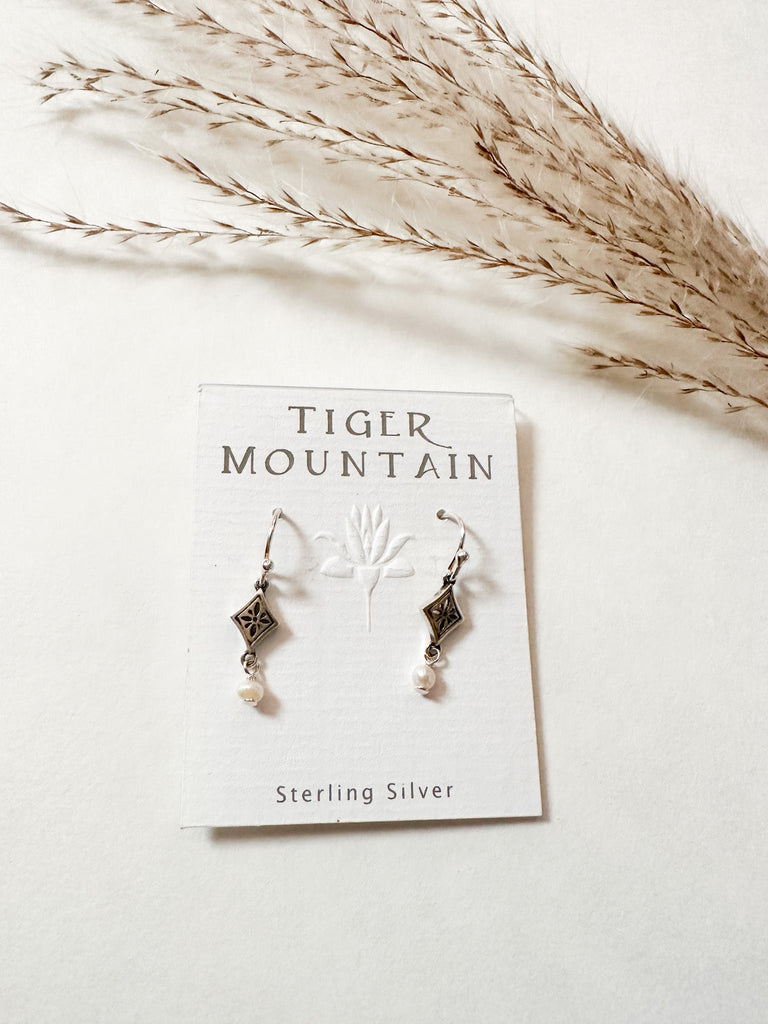 Silver & Pearl Drop Earring