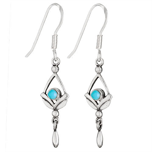 Silver & Turquoise Drop Earrings