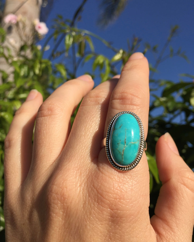Turquoise Mantra Ring