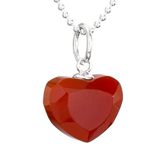 Silver & Carnelian Heart Necklace