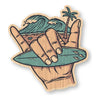 Shaka Surfboard - Hawaii Bamboo Wood Sticker