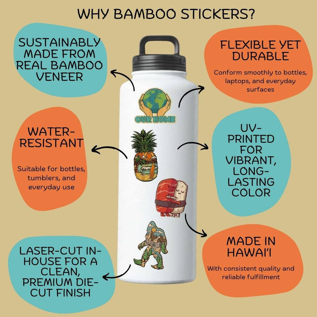 Take Me to the Beach - Bamboo Wood Sticker