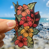 Tropical Hibiscus - Hawaii Bamboo Wood Sticker