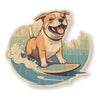 Pitbull Surfing - Dog Bamboo Wood Sticker