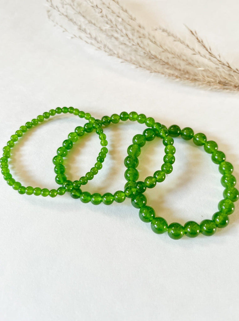 Green Jade Stone Bead Bracelet