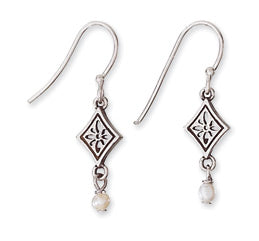 Silver & Pearl Drop Earring