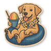 Lab Chillin' - Dog Bamboo Wood Sticker