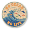 No Ocean No Life - Bamboo Wood Sticker