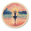 Yoga on the Beach - Bamboo Wood Sticker