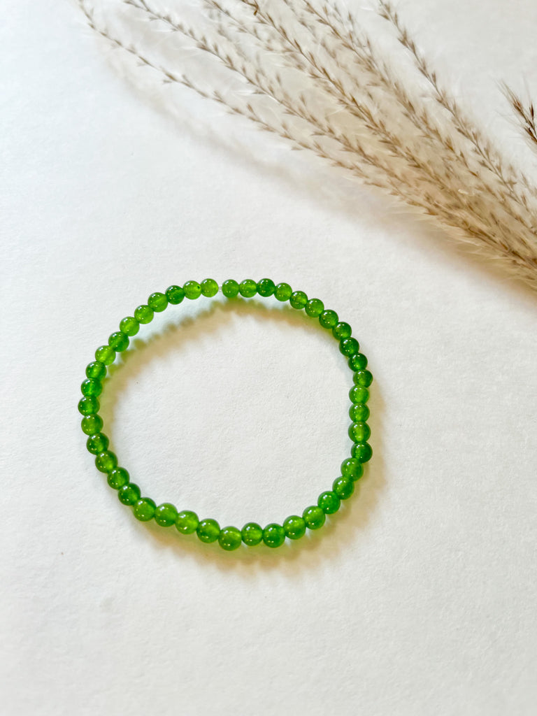 Green Jade Stone Bead Bracelet