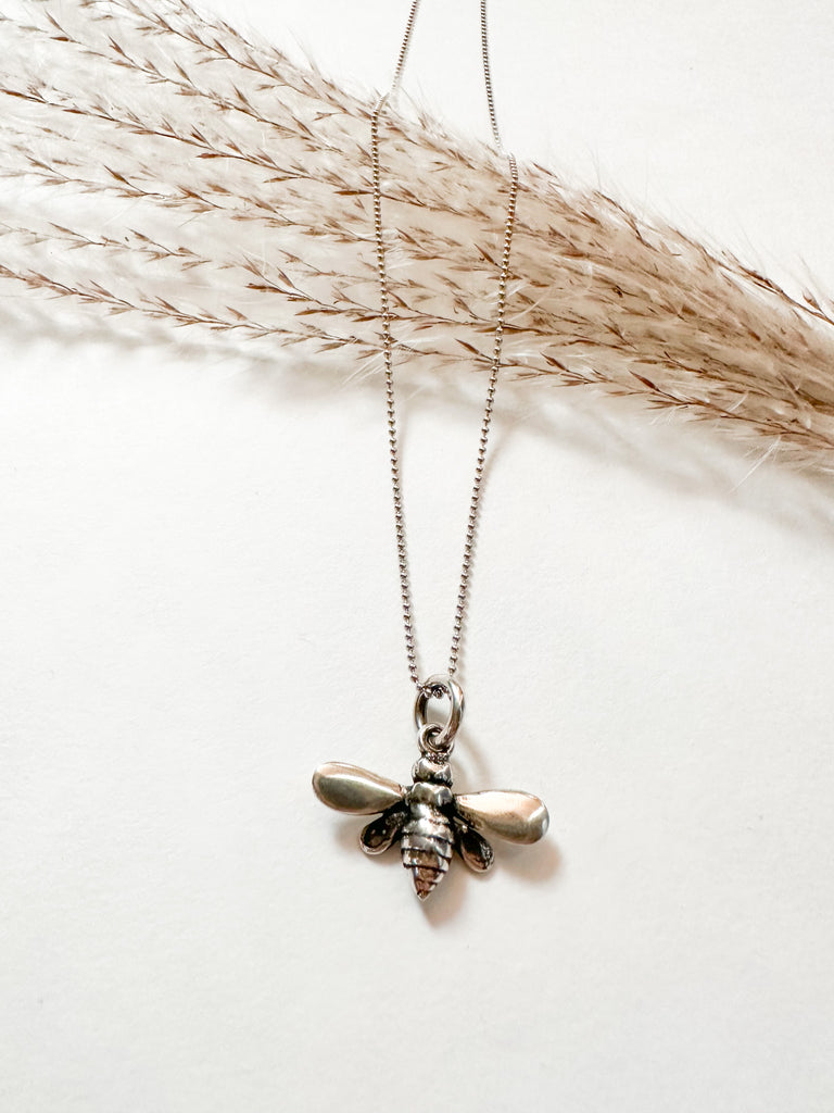 Bee necklace - Hairy Growler - Bee Lucky Sixpence - ethical jewellery
