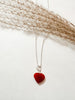 Silver & Carnelian Heart Necklace